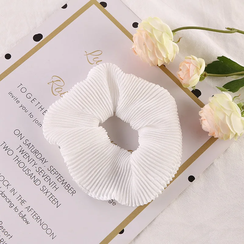 10 цветовых корейских модных женских эластичных резинок для волос с сборкой в виде петель для причесок девочек.