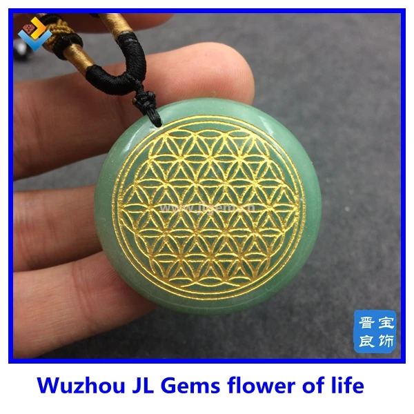 

Free Shipping 35mm Flower of Life Pendant Make With Natural Quartz Crystal For Energy Stone Necklace