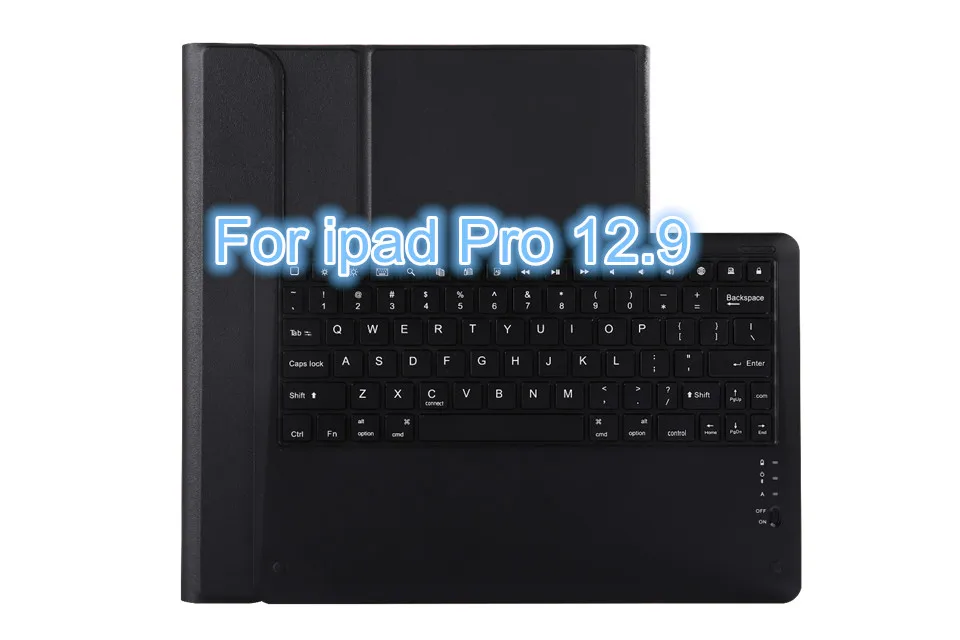 Black Bluetooth клавиатура чехол для iPad Pro 12,9 дюйма Авто Режим сна/пробуждения умный из искусственной кожи раза защитный чехол для Apple iPad Mini Coque - Цвет: Black