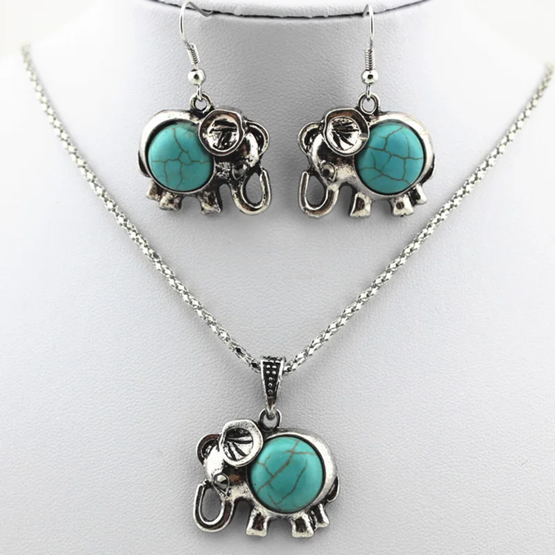 Комплект из колье и серёг с подвеской в виде слона|colorful jewelry sets|jewelry setsdrop sets |