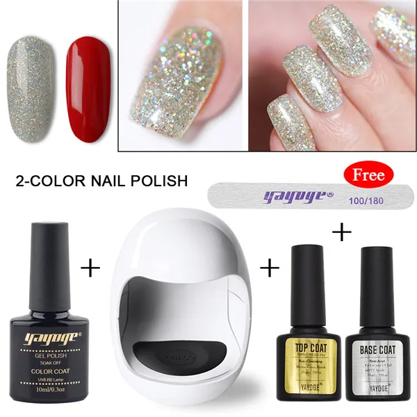 DX-2P-16 Yayoge УФ светодиодный светильник 3 Вт мини USB сушилка с 5 pcs nail гель поли набор лак для ногтей Soak Off маникюрный набор - Цвет: DX-2P-16