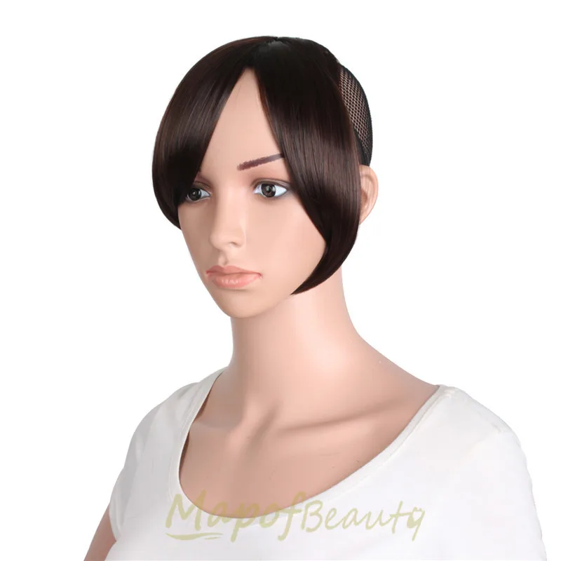 Накладные волосы MapofBeauty естественная челка спереди черные коричневые