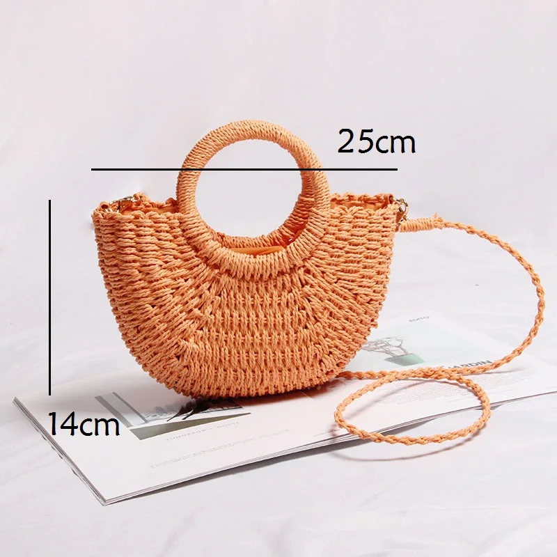 Ажурные пляжные мини-сумки ручной работы плетеная бамбуковая сумка с