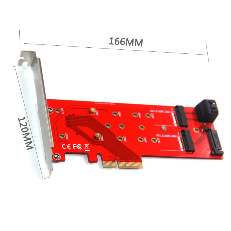 PCIE X4 к 1 порту M Key NVMe M.2 + 2 порта B NGFF карта переходника M2 адаптер SATA 15Pin Power