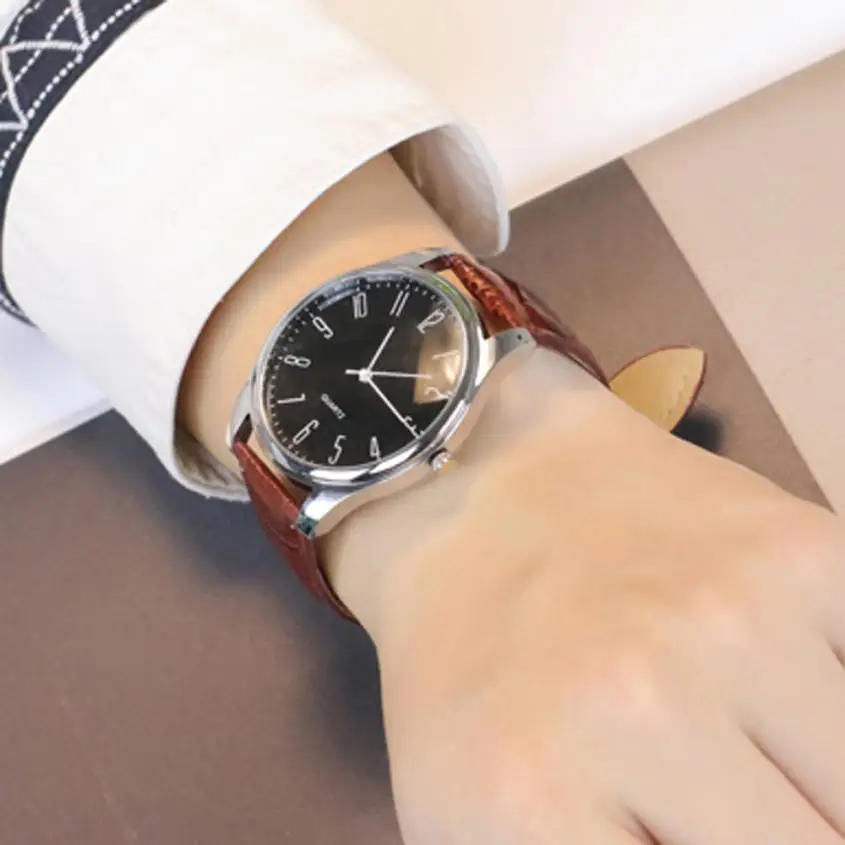 

Mens Watches Simple Design Business Leather Band Analog Quartz Wrist Watch Classics Top Brand Luxury Sports Relogio Masculino #D