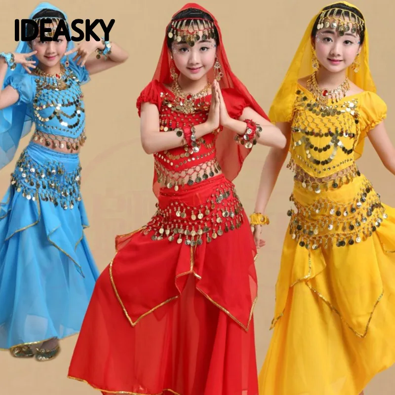 Индийский костюм для танца живота Болливуда детей профессиональный комплект