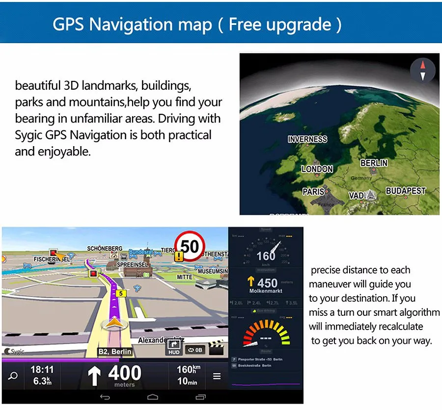 7 дюймов Android Автомобильный видеорегистратор GPS навигация с 3G WIFI Bluetooth MP5 сенсорный