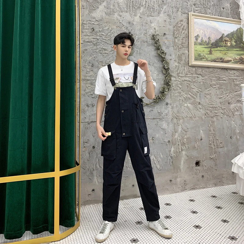 Новинка 2019 Свободный комбинезон брюки дизайнерский мужской с несколькими