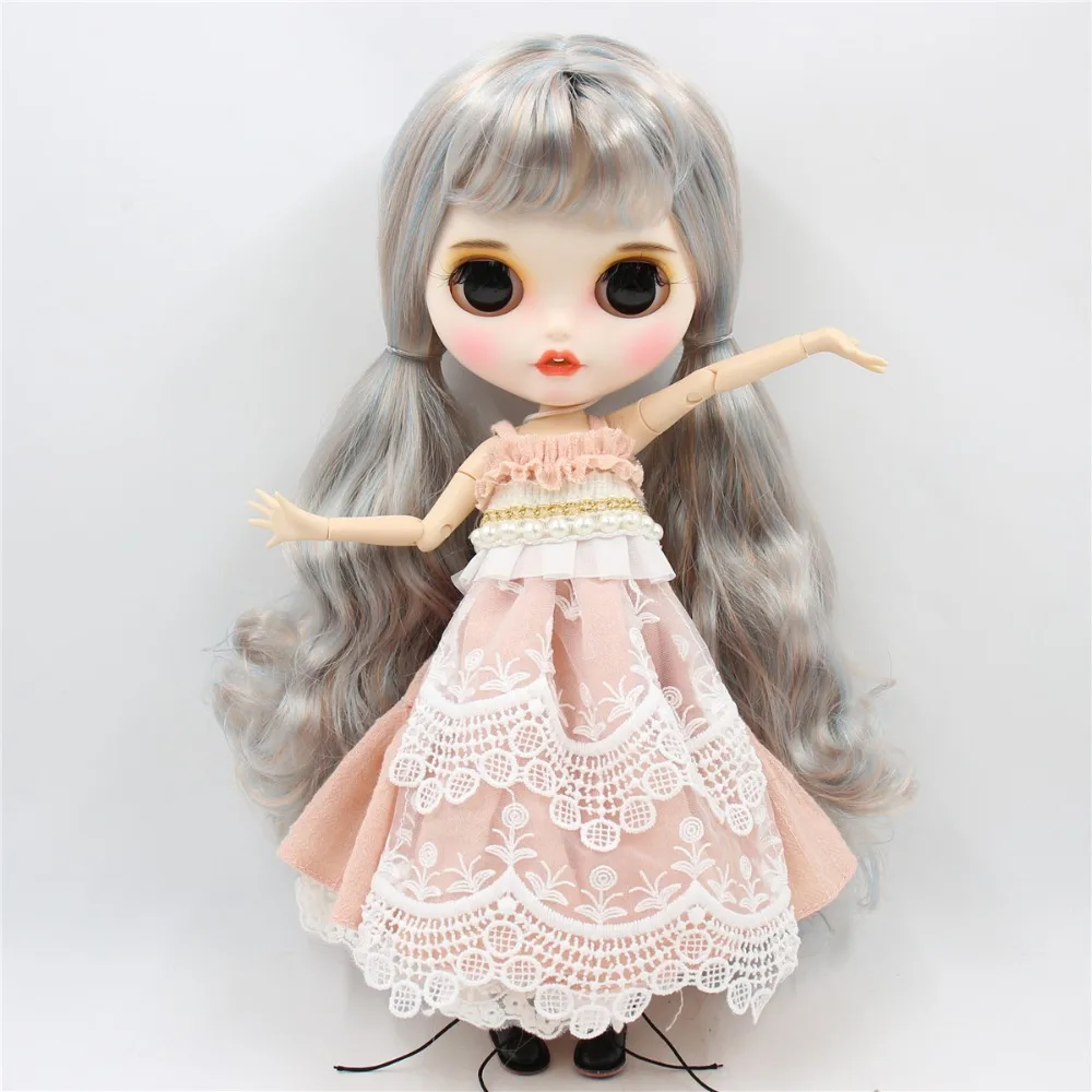 1/6 bjd фабрика blyth кукла синий микс золотые волосы, новое матовое лицо с зубами, белая кожа суставное тело 30 см BL6227/