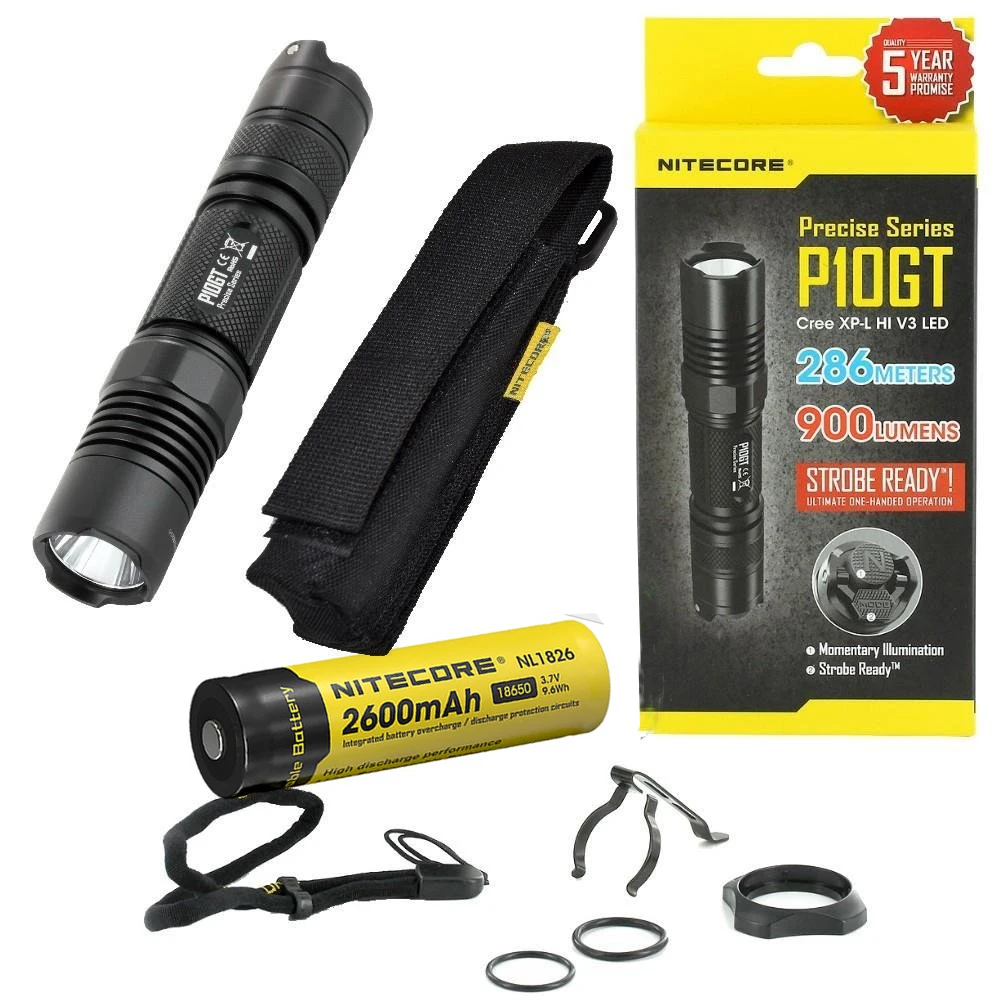Внешняя вспышка NITECORE P10GT CREE XP L HI V3 LED макс. 900 люмен 286 м тактисветильник для