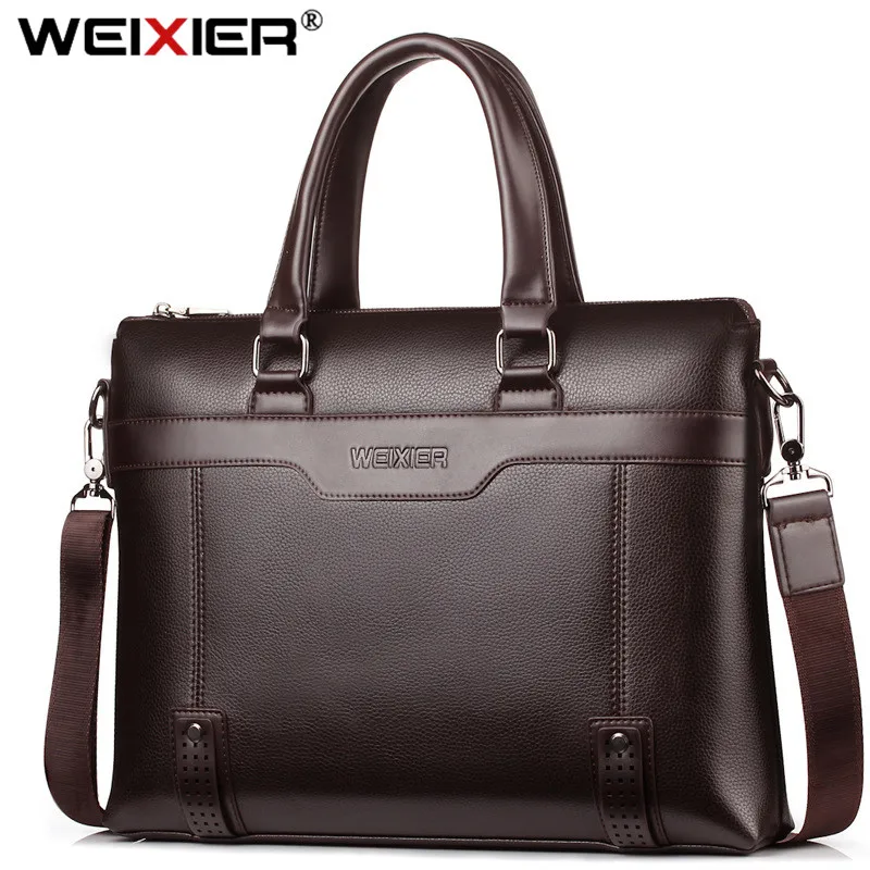 WEIXIER Большая вместительная сумка на плечо мужская деловая молнии