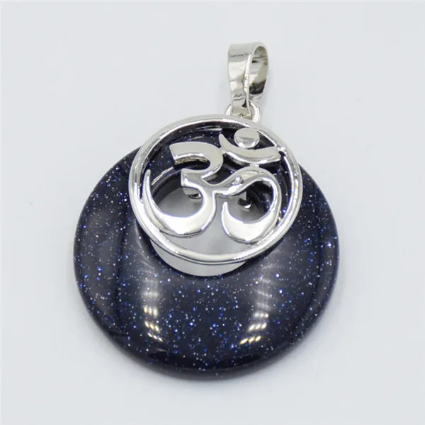 Blue Sand Stone Розовый натуральный камень с кварцевым тигровым глазом фиолетовая кристальная подвеска серебристого цвета 3D Подвески женские ожерелья подвески рейки Йога ювелирные изделия - Окраска металла: Blue Sand Stone