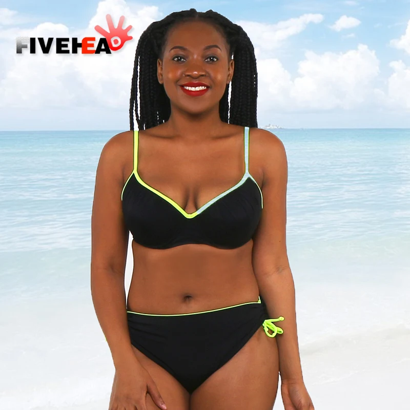 Книга бикини женские большие размеры XXL-6XL две части середины талии эластичный