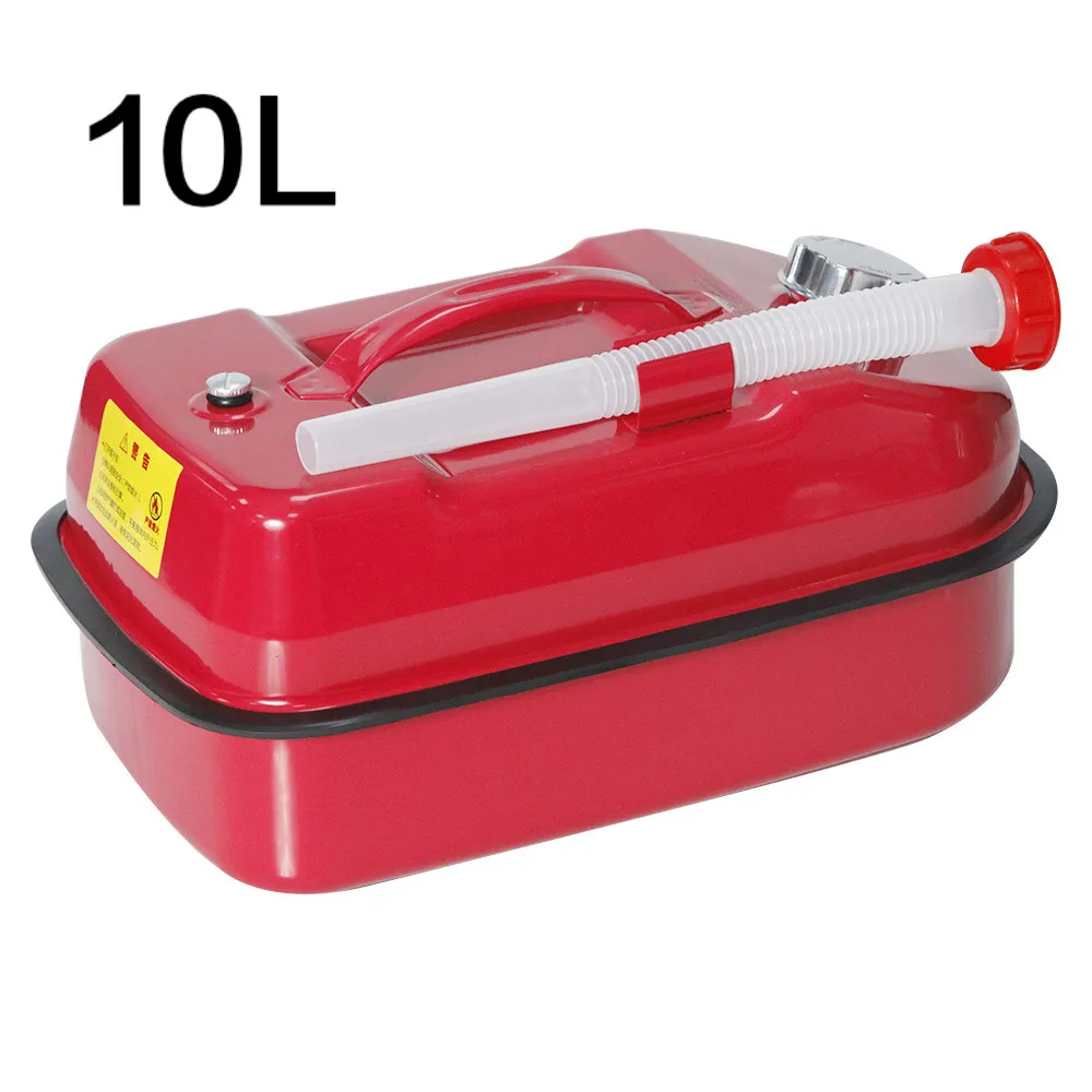 TopAuto 5L 10L Красный Топливный бак для масла, бензина, дизельного бака для воды металлический Железный контейнер для хранения автомобиля, мотоцикла, грузовика, аксессуары - Цвет: 10L