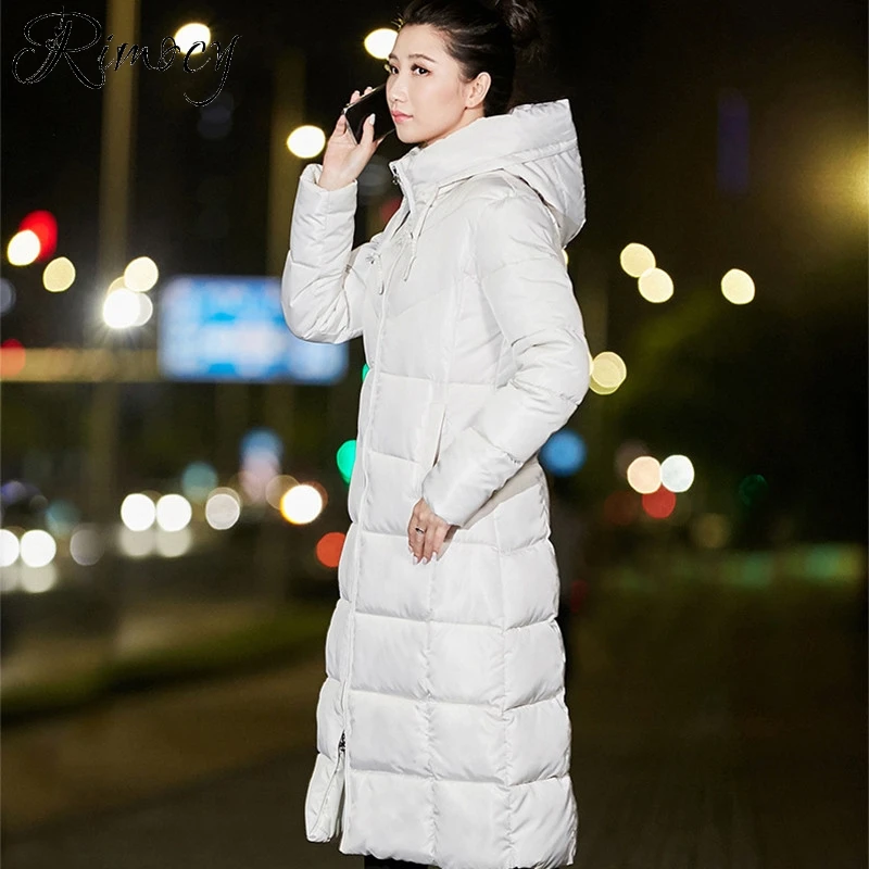 Rimocy женские длинные парки 2018 зима сплошной длинная Стильная хлопковая верхняя