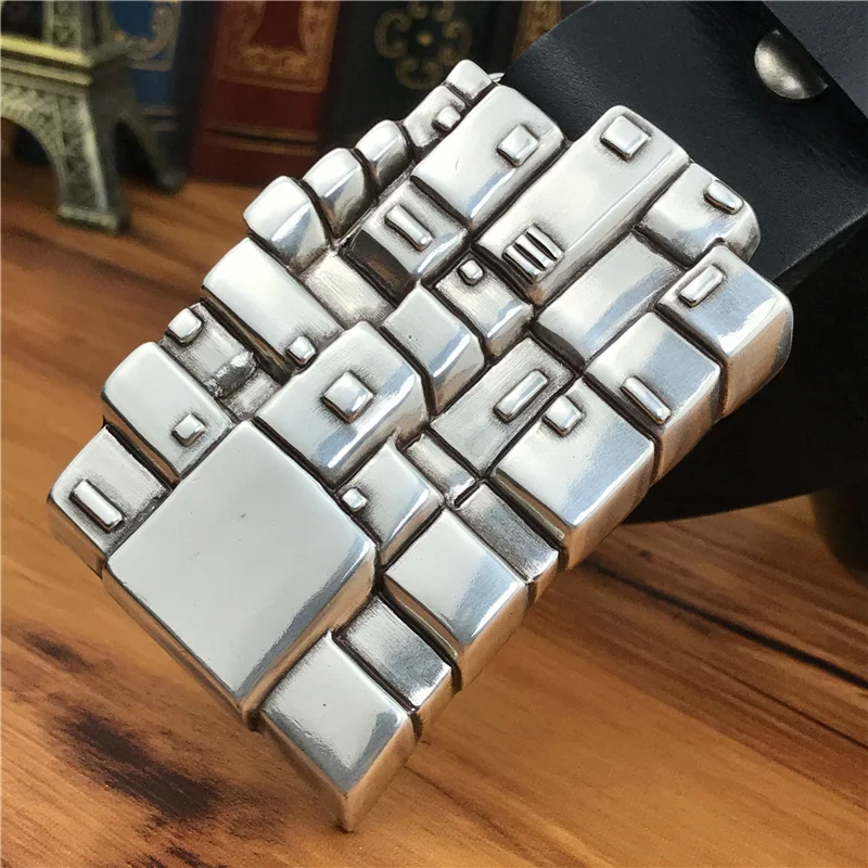 Ремень мужской из натуральной кожи MBT0590 с металлической пряжкой широкий в