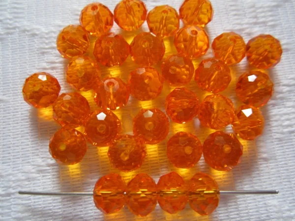24 кристальных шариков в виде тыквы апельсина Rondelle 8 мм x 6 мм|rondelle crystal beads|crystal beads