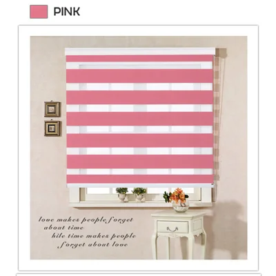 Pink DIHIN дома Зебра глухое окно лечение Вырезать до размера 10 цветов роллор жалюзи для гостиной - Цвет: Pink