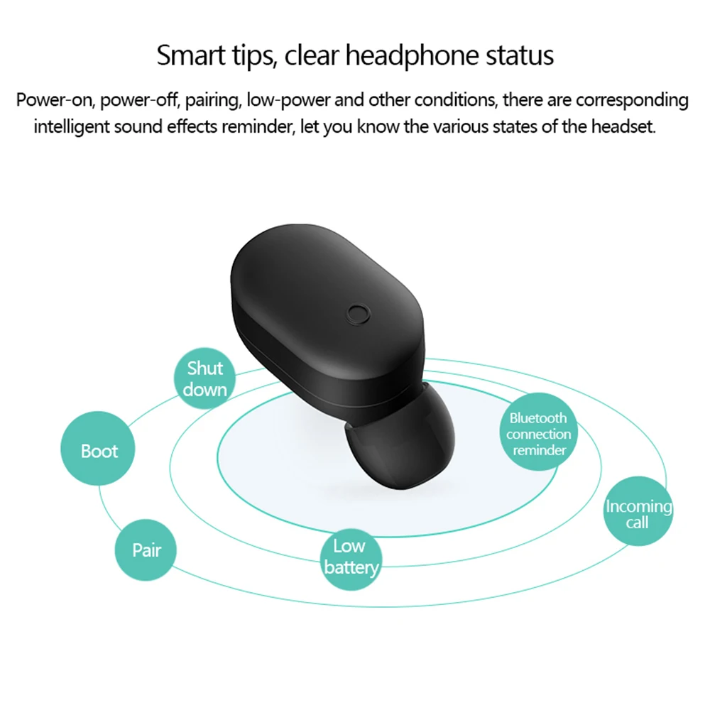 Оригинальные беспроводные bluetooth-наушники Xiaomi, гарнитура Bluetooth 4,1, Xiaomi Mini, встроенный микрофон