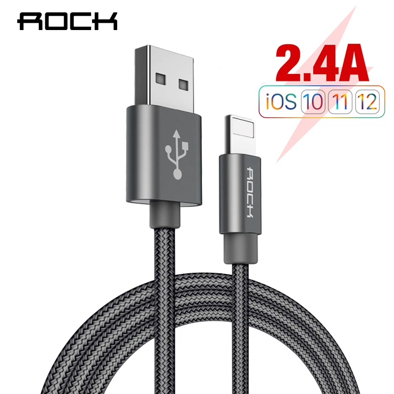 Rock USB кабель для Iphone 6 s/6/7 нейлоновая оплетка быстрой зарядки данных Sycn шнур кабеля