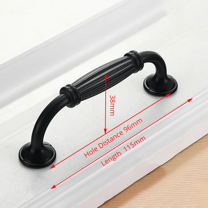 Handle-8831C-96 KAK американский стиль черный шкаф ручки цельный алюминиевый сплав кухонный шкаф ручки для выдвижных ящиков оборудование для обработки мебели - Цвет: Handle-8831C-96