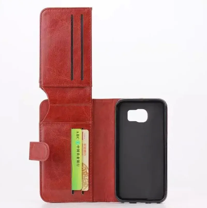 Роскошный кожаный слот для карты бумажник флип чехол подставка Samsung Galaxy S6 G9200