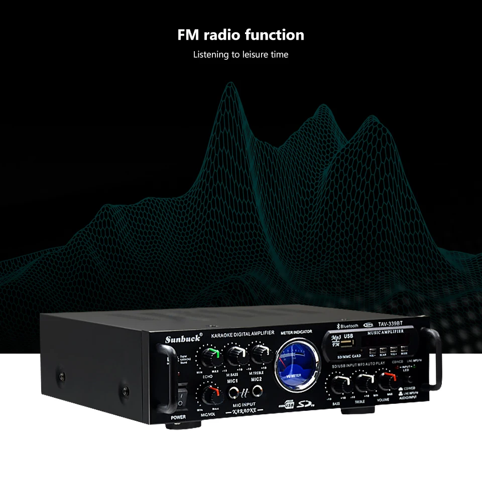 Amplificador Bluetooth AV усилитель мощности аудио доска стерео домашний Звук Усилители с микрофоном USB SD FM профессиональный автомобильный усилитель