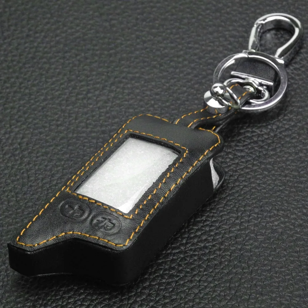 jingyuqin Remote Two Way Car Alarm leather Case Cover keyChain For Tomahawk TZ9010 TZ9030 TW9030 LCD | Автомобили и мотоциклы
