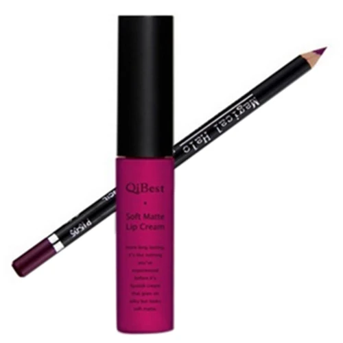 Qibest увлажняющий Водонепроницаемый Губная помада Макияж long lasting Matte бархат Цвет