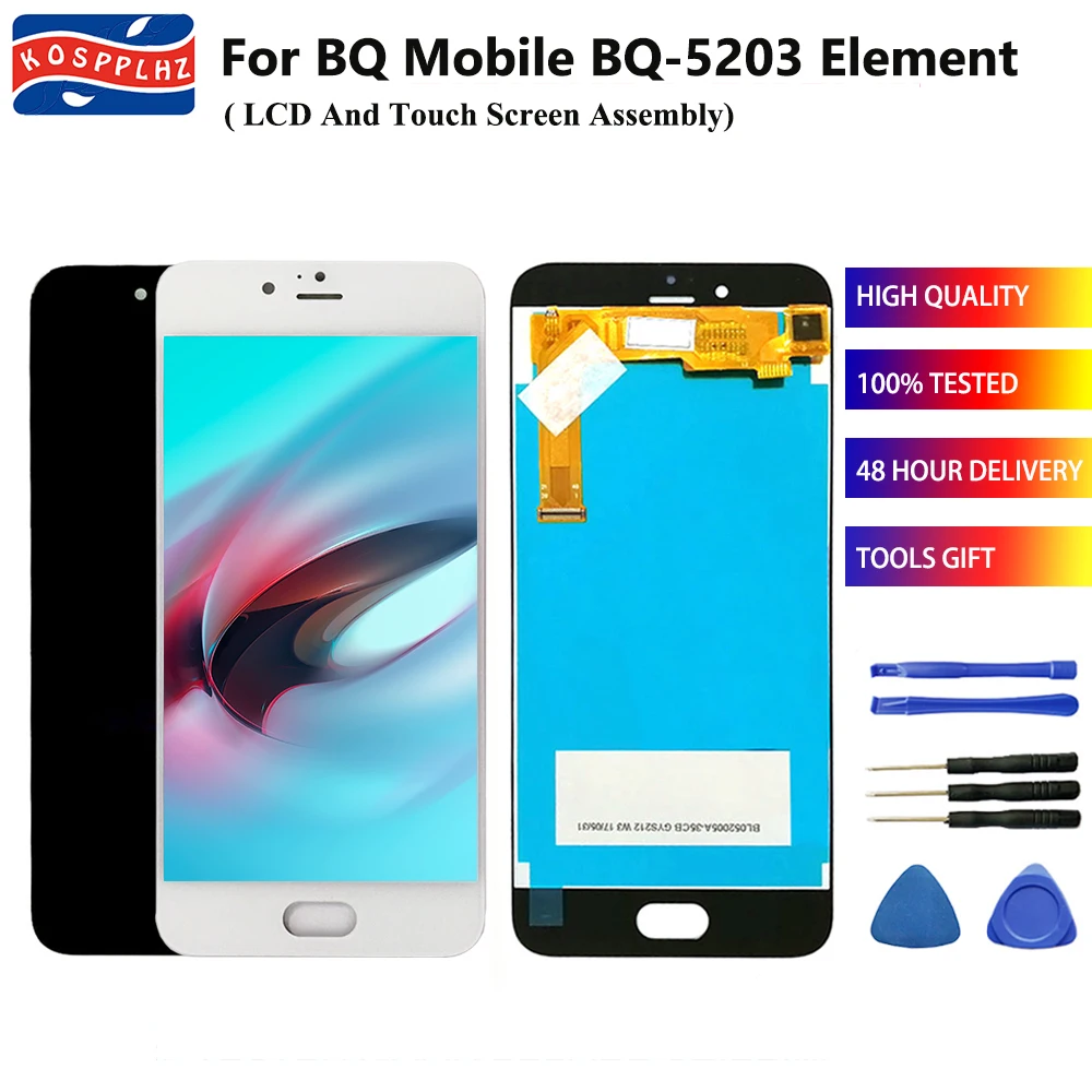 100% Протестировано для Φ BQ 5203 телефон ЖК дисплей + сенсорный экран в сборе