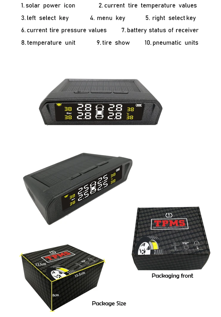 Автомобильный TPMS контроль давления в шинах Авто сигнализация давления в шинах безопасность CST-TY11 основные внутренние аксессуары