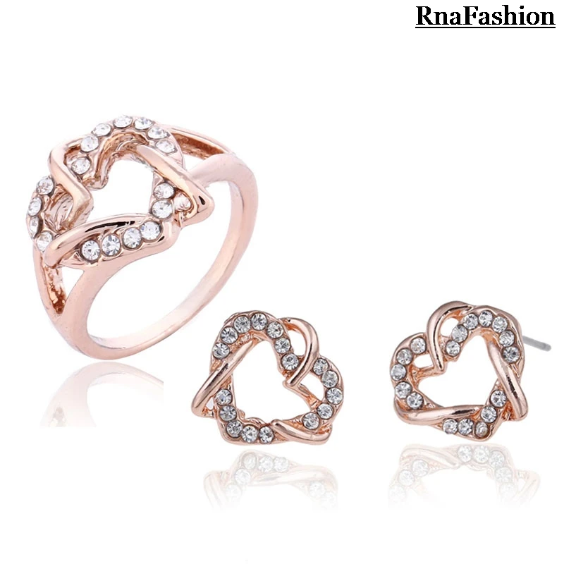 RNAFASHION Свадебные Ювелирные наборы для невесты серьги гвоздики кольцо Vestidos Для