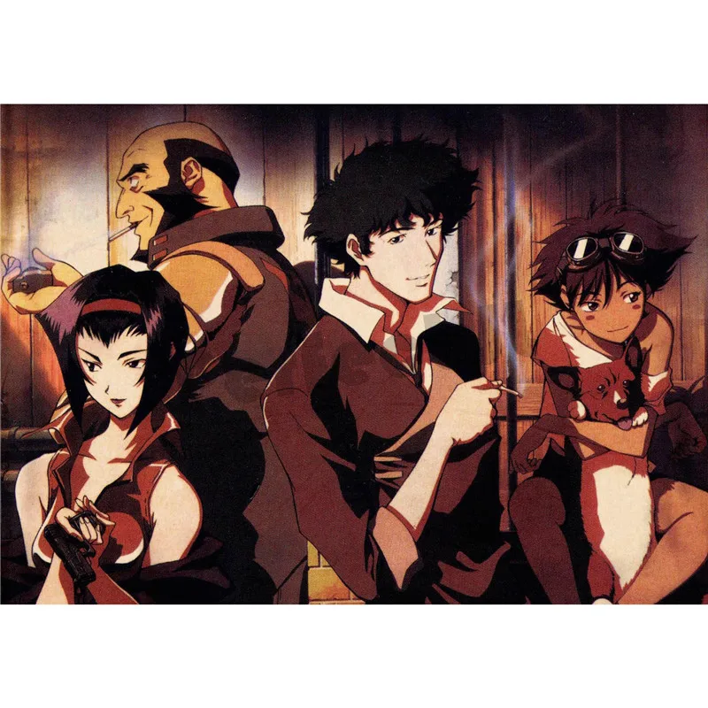 Серый Ковбой bebop домашний интерьер украшения Крафт Фильм плакат рисунок core наклейки на стену - Цвет: Серый