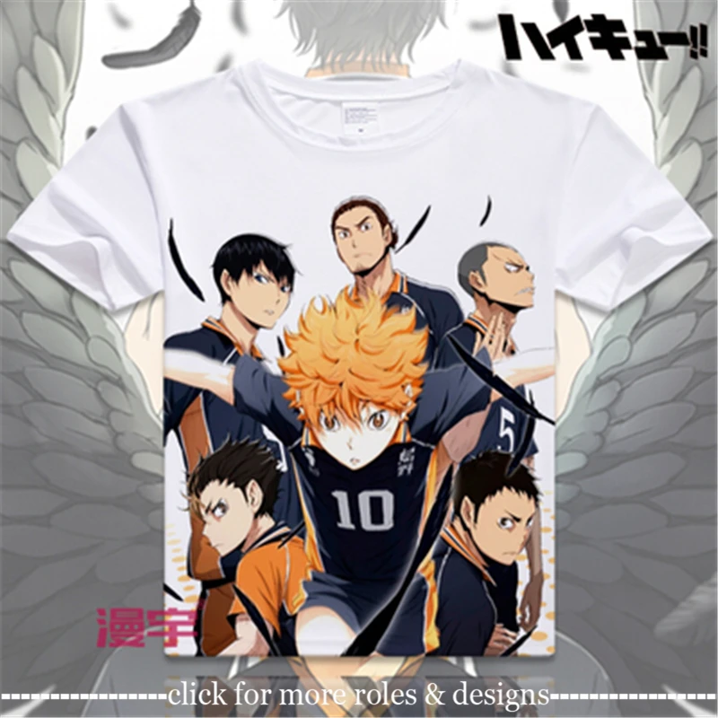 Haikyu! Футболка унисекс с коротким рукавом для косплея шоу Хината кагеяма