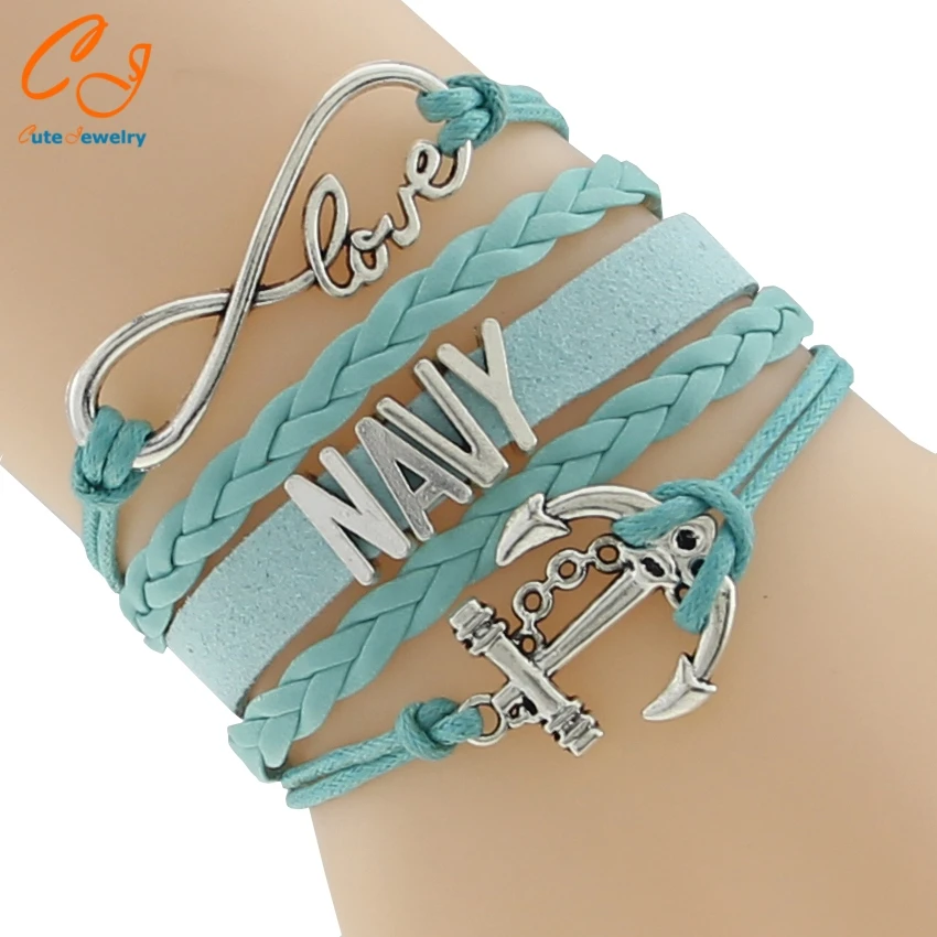 Прямая поставка Бесконечность любовь Морской браслет Пользовательский символ