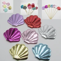 50pcslot 4 5x3 8cm mix colors pu shell padded appliques for cake insert cards and bb clip accessories diy kid patches