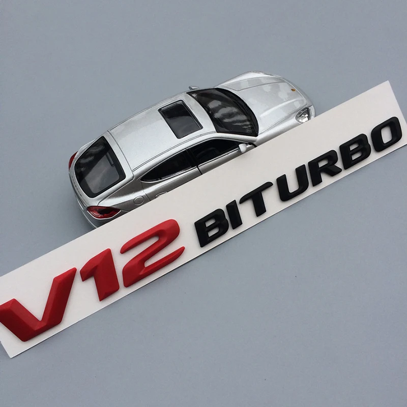 V8 V12 BITRUBO буквы эмблема значок для Mercedes Benz C63 E300L крыло сбоку Supercharge Turbo логотип автомобиля Стайлинг переоборудование стикер