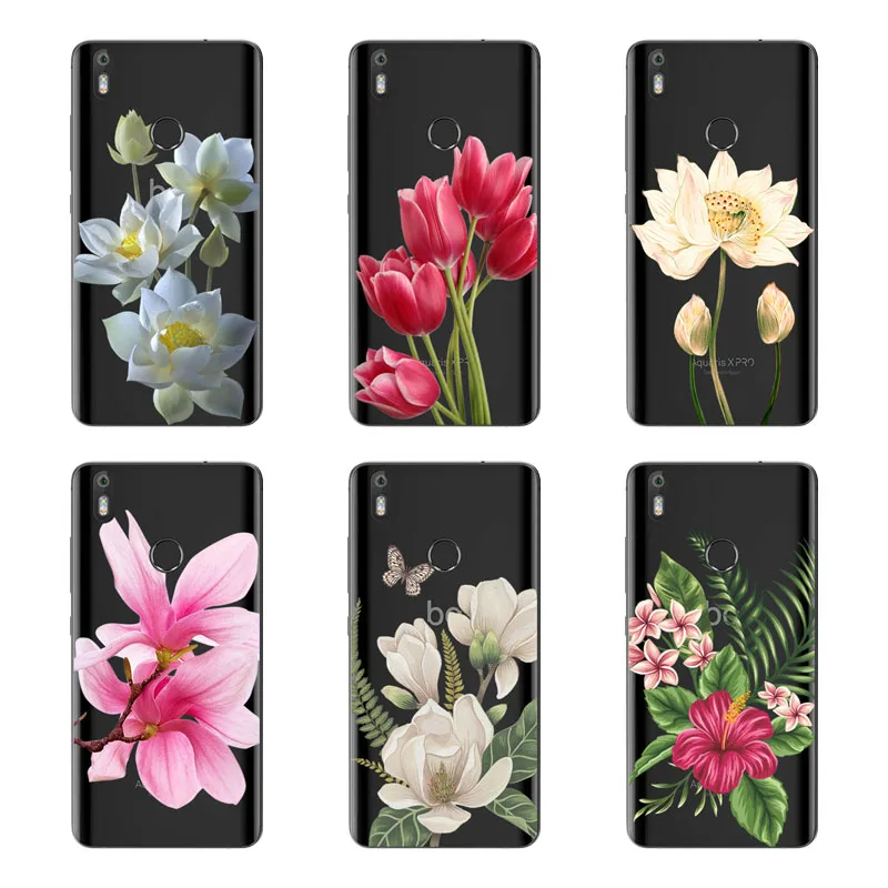 Мягкий чехол из ТПУ для BQ Aquaris x pro v plus u2 lite x5 с цветочным рисунком u защитный