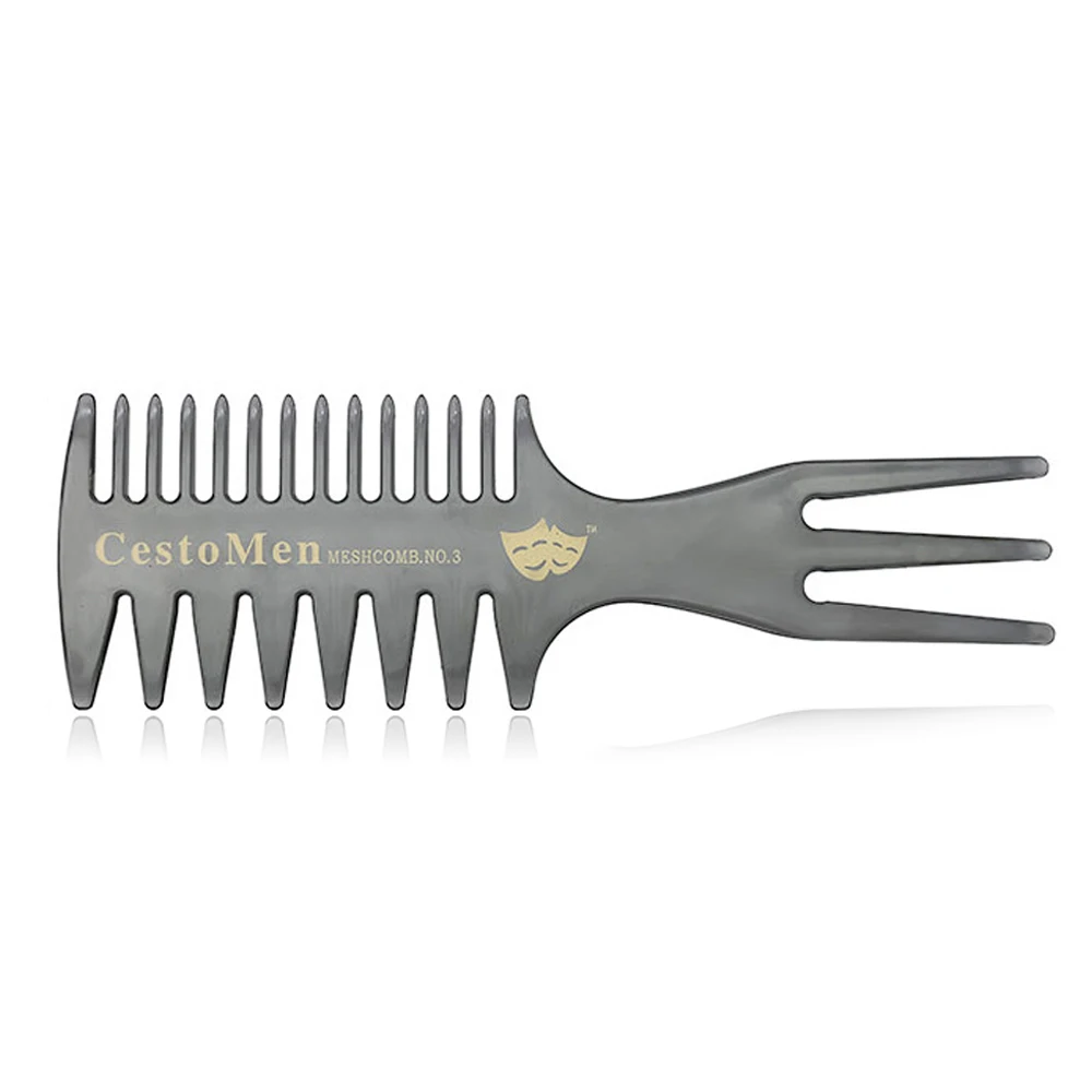 1Pcs Handle Grip Large Tooth Detangling Curly Hair Comb Back Head Styling Beard Oil Comb Men Hairdressing Wide Teeth Comb - Цвет: 03