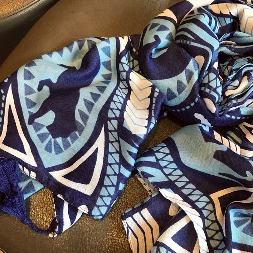 Женская Солнцезащитная шаль из хлопка и льна с геометрическим рисунком |