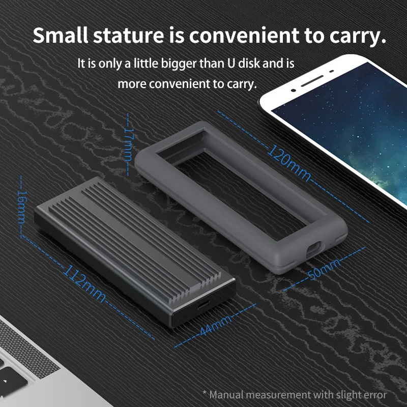 NVME&NGFF M.2 ssd cases type-c port heat dissipation aluminum ssd high speed transmission hard drive enclosure
