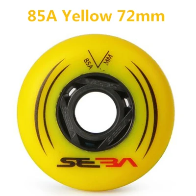 8 pcs Yellow 72mm 8 шт./партия 85A роликовые коньки колеса для SEBA High HV KSJ FSK слалом роликовые коньки колеса 80 мм 76 72 сцепление высокое качество бетонный+ G - Цвет: 8 pcs Yellow 72mm