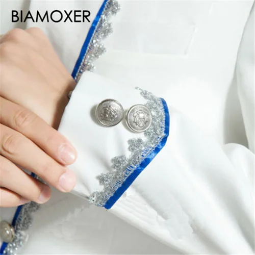 Biamoxer эпохи Возрождения мужской пиджак брюки полный комплект белый Хэллоуин