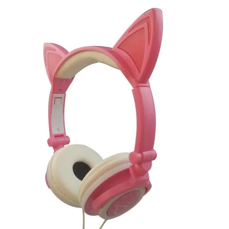 Новые складные кошачьи уши светодиодные музыкальные огни наушники гарнитура