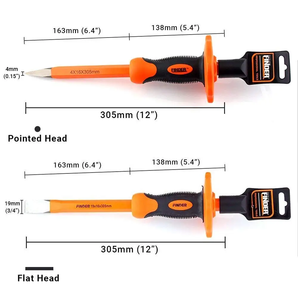 2 шт 12 дюймовый Heavy Duty набор стамесок с защитой для рук плоской головкой и острым
