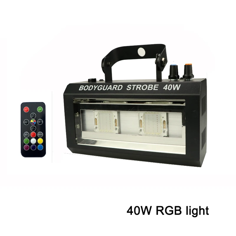 40W - RGB light RGBW светодиодный стробоскоп для сценического освещения 40 Вт 60 Вт 80 Вт Дискотека DJ мигающая лампа звук пульт дистанционного управления для KTV вечерние освещение Рождественское украшение - Цвет: 40W - RGB light