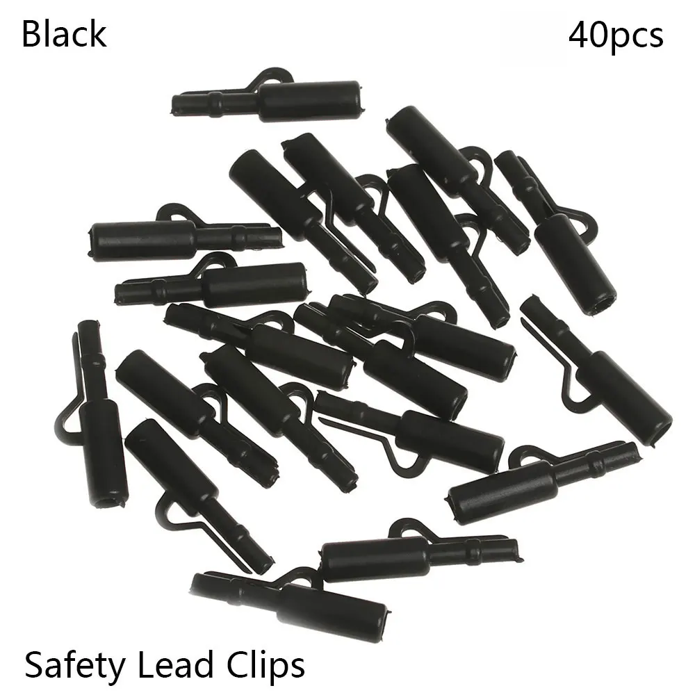 Safety Lead Clips 40 шт. силикагель карп терминал снасти черный/зеленый/коричневый безопасные свинцовые зажимы рыболовные снасти Оборудование Инструмент рыболовные аксессуары - Цвет: Safety Lead Clips