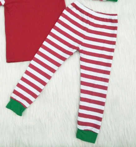 

Winter Christmas Girl Boy Striped Pajamas High Quality Cotton Material yll