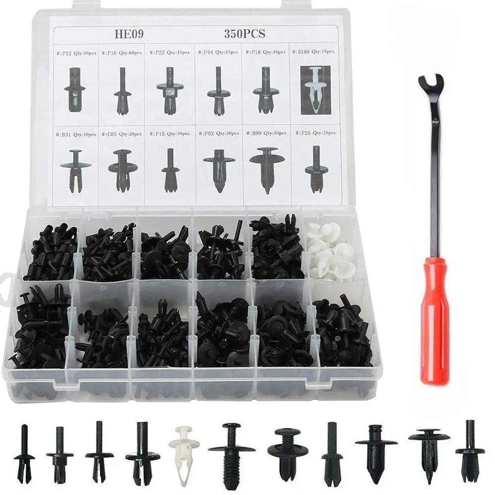 

100/350/415pcs Car Push Retainer Pin Rivet Trim Clip Panel Moulding Fastener with Fastener Removal Tool
