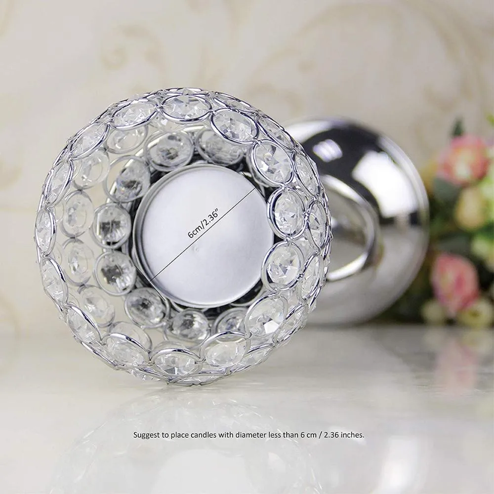 

Crystal Tea Light Candlestick Metal Candle Holders Candelabrum Wedding Party Decoration for Home Table Centerpieces